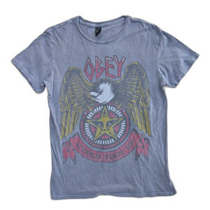 VTG. Y2K Men's OBEY World Tour 89 Eagle Made in USA Graphic Cotton T Shirt, Sz S